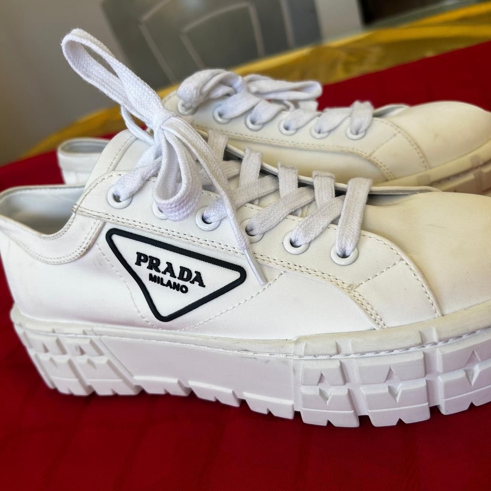 Prada White Platform Sneakers - image 2